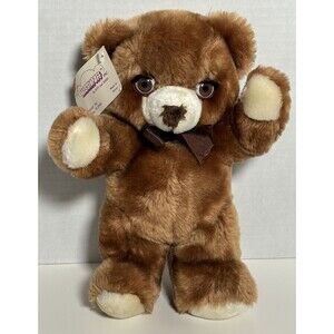 Vintage 1985 Hugginpuff Brown Plush Bear Puddinpuff With Jointed Sleepy Eyes